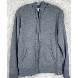 Amazon Essentials Mens Medium Gray Zip Front Hoodie Front Pockets